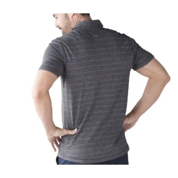 Lululemon Evolution Polo Lookout Shirt Men’s Stripe Heathered Gray Size Small? - Picture 2 of 9